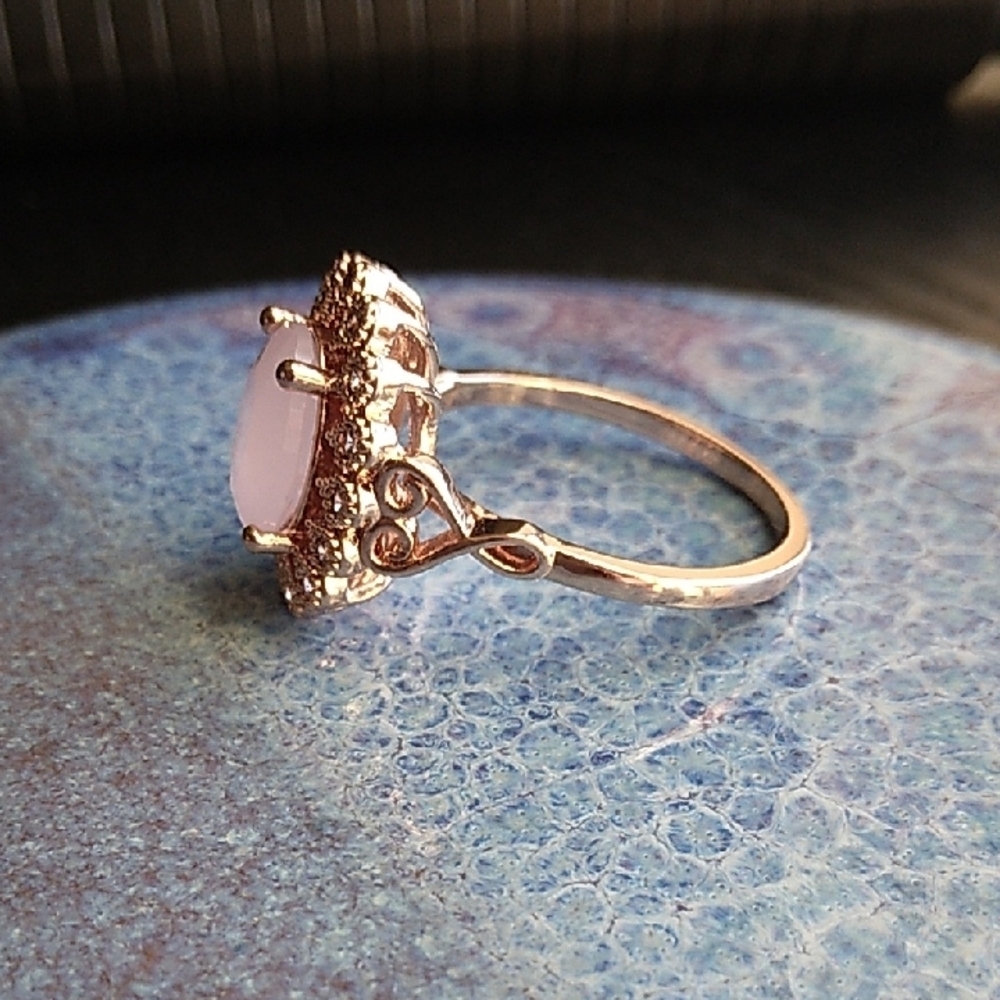Rose Gold and Pink Gemstone Ring - Picture 2 of 7